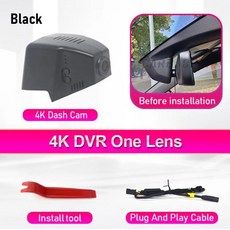 스코다 엔야크 블랙박스 엘로크 차량용 앱 연결, 3. black HD 4K 2160P, B. With 64G TF Card