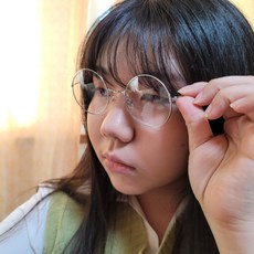 동글이 철테 안경 실버