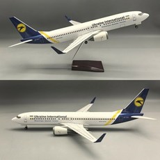 우크라이나 항공 B737-800 모형 비행기 항공기 다이캐스트 1:85, 화이트(기본형 조명없음)