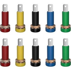 10개 4mm 바나나 소켓 바인딩 포스트 너트 잭 전기 커넥터 단자 테스트 홀 J400155가지 색상 x 2개, 5가지 색상 x 2