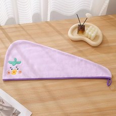 KP精選 爆款搞怪卡通幹髮帽 吸水速乾珊瑚絨洗頭帽 加厚柔軟兒童浴帽, 萌趣乾髮帽[紫定能行], 1個