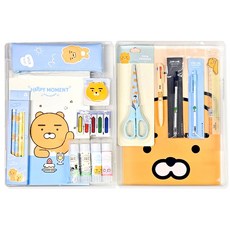 카카오프렌즈 프리미엄 문구 세트 투명 화일케이스 패키지, 라이언