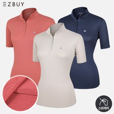 [이지바이] 여성 산들바람 등산 아웃도어 반팔 집업 티셔츠 / 90~110 빅사이즈 까지 / 프리미엄 까칠이 원단 / 냉감티 / 쿨론 / 기능성 / 등산복 작업복 추천