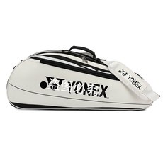 甜蜜cosmetics 新款羽毛球包 男女款運動單肩背包書包 獨立鞋倉 羽毛球包3支裝6支裝, 9306黑白色 三支裝, 1個