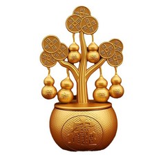 福祿發財樹轉轉招財擺件家居酒櫃裝飾品客廳電視櫃搖錢樹開業禮品, 1個, 八方來財葫蘆轉轉擺件-合金:八方來財葫蘆轉轉擺件-合金