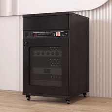 오디오 장식장 앰프 진열장 캐비닛 콘솔 선반 오디오장 브래킷 우드 잠금, 상세페이지 참고, 블랙 12U (원목 보드)