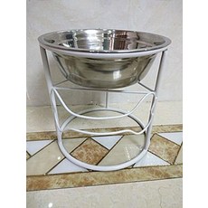 대형견 밥그릇 받침대 선반 강아지식기 식기 스테인레스, 소형견용 17cm 15cm, 세라믹 볼 화이트, 1개