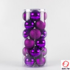 聖誕球套裝掛件 聖誕樹裝飾, 1個, 紫色,桶装4CM圣诞球 24pcs