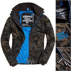 Superdry Windcheater 外套 網眼內襯 經典款 黑迷彩, 1個, S