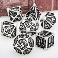 다면체 주사위 금속 DND 던전 및 드래곤 DD RPG D 세트 역할 놀이 게임 D20 D12 D10 D8 D6, Black, 1개