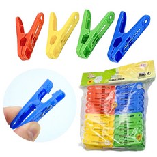 빨래 집게 소형 다용도 논슬립 무지개 컬러 대용량 20P 세트, 1세트, 4색 혼합