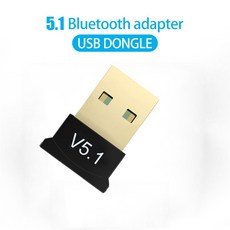 PC 노트북용 무선 USB 블루투스 5 1 어댑터 V5 Aux 전송 음악 리시버, Black, 한개옵션0, 1개