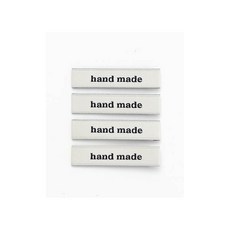 퀼트스타 스몰레터 핸드메이드 면라벨_연베이지, 4개, 연베이지