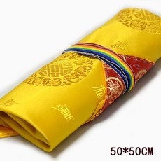佛經收納袋 佛教包經布蓋經布經書布 佛經袋抄經書袋 經文袋 抄經桌布, 50CM吉祥紋黃色