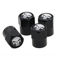 해골마크 타이어 밸브캡 타이어캡 에어캡 마개, 화이트CM002952, 1개