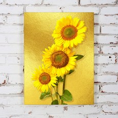 황금 해바라기 액자 그림 캔버스 돈들어오는 풍수 거실 인테리어 액자 집들이 개업선물, 4.황금 세송이 해바라기 A, A.캔버스 3호 [19.0 X 27.3cm]
