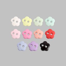 큐티 미니단추-6mm꽃(10개) [B3519], 블랙, 10개