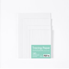 PaperPhant 4가지 사이즈(A4 A5 B5 B6) 트레싱지(Tracing Paper) 베끼는 투명 종이, 180매