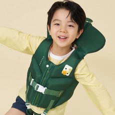 썸쓰 유아 어린이 구명조끼 힙쉴드 15kg 25kg, 그린, 1개