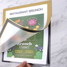 정인 부착식 PVC 자석프레임 A4 게시판걸이 게시판용, 은색