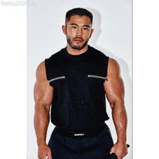 夏系列金屬拉鍊男款夏季薄款運動休閒無袖坎肩