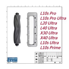追覓 掃地機專用 全橡膠滾刷 副廠零件, 1套, 滾刷+蓋板, 套裝