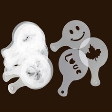 라떼아트 도안 모양틀 13.2x8.5cm (16종) 라떼아트틀 커피틀 커피아트 그림틀