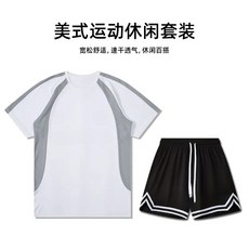 美式運動休閒套裝，寬鬆舒適，速乾透氣，休閒百搭