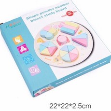 木質玩具E1B 幾何形狀配對早教等分板 寶寶識物辨型幼稚園教具, 1個, 彩盒