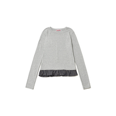 [잇자바이브] CHECK LAYERED LONG SLEEVE - GRAY