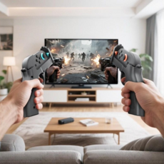 업그레이드 디자인 Switch 2 조이콘 슈팅건 총 그립 스위치 슈팅건 조이콘 핸들 그립 닌텐도 스위치2 게임 슈팅건, 2세트, 블루&오렌지, switch2