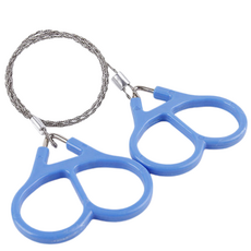 廣隆 登山露營野外求生不銹鋼線鋸：360度旋轉德國高強度鋼絲鋸, 1個, 藍