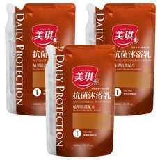 美琪抗菌沐浴乳補充包，含澳洲茶樹精油，植萃防護配方，600ml, 3包
