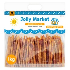 졸리마켓 강아지 대용량 육포 수제 간식, 말랑 닭가슴살 슬라이스, 1kg, 1개