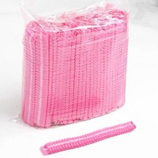 一次性無紡布條形帽 廚房餐飲頭套 車間衛生防塵髮帽, 1個, （常規19粉色.）2個