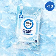 깨끗한나라 페퍼민트 쿨링데오 물티슈 휴대 10매 X 10팩