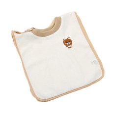 珊瑚絨圍兜洗臉巾 圍兜 超吸水 幼稚園 幼兒 刷牙洗臉吃飯巾 洗漱巾 美術衣 台灣現貨, 咖色小熊, 1個