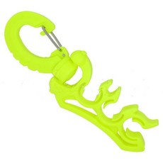 潛水快卸管夾 三孔三色 浮潛深潛適用，快速安裝拆卸，多種顏色可選, 1個, 黃色