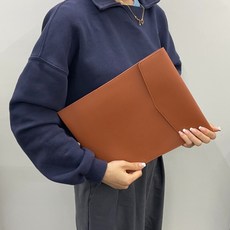 A4서류파우치 가죽파일케이스 브라운