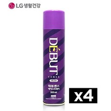 (형제)엘지생활건강 데뷰센스 헤어스프레이 무스크향 업소용 가정용, 300ml, 4개