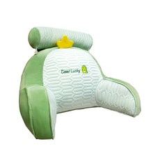 可愛動物冰絲乳膠床頭靠枕 (70x50cm) - 藍色大象/黃色吐司/灰色哈士奇/粉萌兔子/綠色恐龍, 超取一個綠恐龍含頭枕組