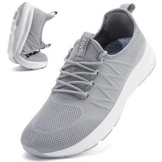 ZOVE 남성용 와이드 토 박스 슈즈 엑스트라 스니커즈 미끄럼 방지 초경량 테니스 러닝화 통기성 캐주얼 워킹 당뇨병 운동 체육관 조깅 스포츠 회색. 159363