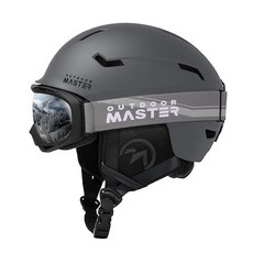 OutdoorMaster 스키 헬멧 세트 성인용 고글 포함 스노보드 - 내구성 있는 PC 쉘 EPS 폼 보호 및 쿨링 벤트 10개 남성 여성 청소년용 스노우, Medium, 매트 그레이
