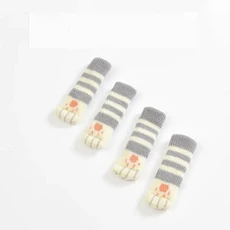 8Pcs 귀여운 고양이 발 가구 양말 니트 의자 다리 커버 바닥 보호기 미끄럼 방지 테이블 부츠 패드 맞는 사, 01 Type 10