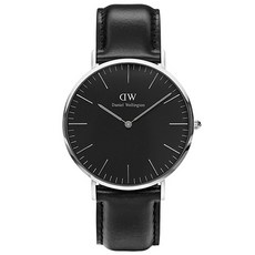 Daniel Wellington DW 手錶 爵士黑真皮皮革錶