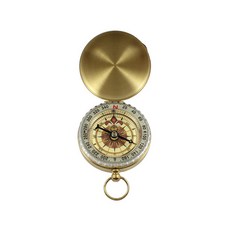 클래식 휴대용 캠핑 등산나침반 선물용 야광 나침반, 골드, 1개