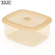 Z3JC 食品級硅膠冰箱收納盒保鮮袋水果蔬菜儲物盒冷凍分裝保鮮盒飯盒, 1個, 1200ML膚色歐標:如圖