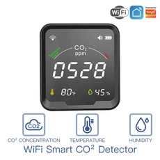 공기질 이산화탄소 감지기 알람 시계 온도 모니터 습도 테스터 WiFi 투야 스마트 3 in 1 CO2 센서