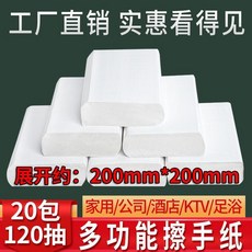 多功能擦手紙 整箱20包 120抽/包 200mm*200mm 商用家用, 1個, 20包【酒店2400抽】商用實惠