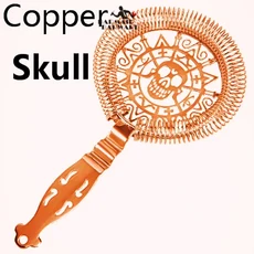 바 스트레이너 스프링 칵테일 스트레이너 스테인레스 스틸 디럭스 스트레이너 바 도구, 기타, 02 Copper Skull